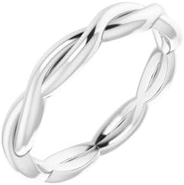 Jewels By Lux 14K Yellow Or White Or Rose Gold Or Sterling Silver Or Platinum 2.2 mm Woven-Design Band