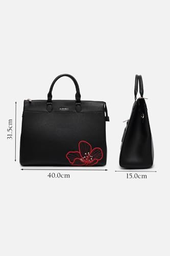 Image of Allen Solly Womens embroidered black HANDBAG