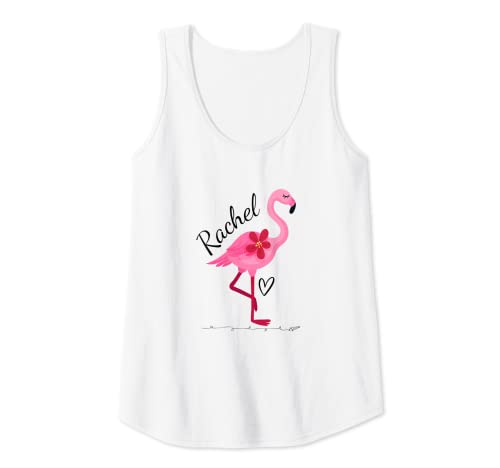 Mujer Rachel Regalos Personalizados Pink Flamingo Camiseta sin Mangas