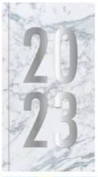 2023 Slim Week to View Marble with Foil & Rose Gold Slim and Glossy Design (Marble)