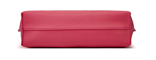 Dreubea Bolsa de ombro feminina de couro sintético macio, bolsa de mão de grande capacidade com borl