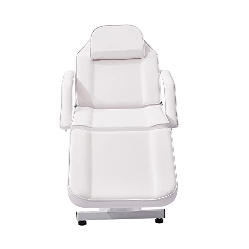 Panana Massage Table Salon Spa Beauty Bed Reclining 3 Section Adjustable Massage Chair Nail Tattoo Table (White)