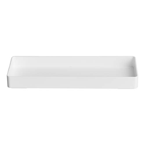 Amazon Basics Rechteckig, Kunststoff-Organizer, Halb-Zubehörablage, 23.8 x 8.3 x 2.5 cm, Weiß