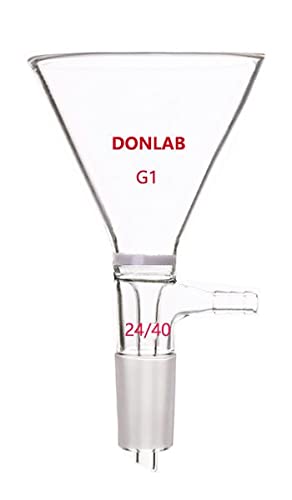 EEG1100 Glass 100mm Filter Funnel with Fritted Disc G1 Pore Size 50-70μm #24 Ground Joint Hose Connection