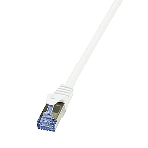 LogiLink CQ4021S LogiLink Cat 7 600MHz S/FTP PrimeLine Patch Cable, 0.50 Meter Length, White, White, 0.50 Meter Length
