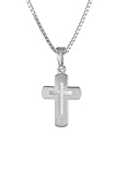 trendor Kinder-Anhänger Kreuz mit Kette 925 Silber 925 Halskette für Mädchen und Jungen, Silberkette mit Kreuz-Anhänger, Kreuzkette 48887