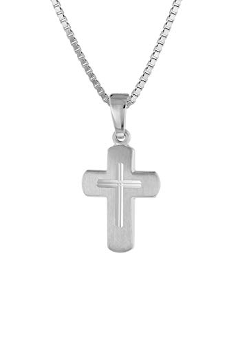 Collar de plata 925 de alta joyería infantil con cruz trendor