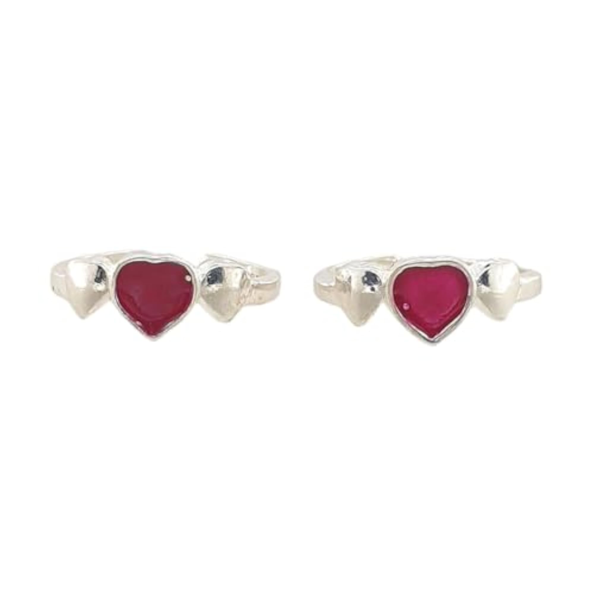 Women's 2pc Designer Three Heart Toe Rings Set