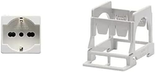 Facile montaggio GEWISS - DY01008 Serie System Nr. 1 sopporto per montaggio su guida DIN un modulo compresa con Nr. 1 Presa Schuko