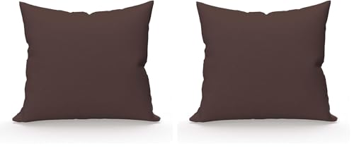 Soleil d'ocre, Taie d'oreiller, Coton 57 Fils, Brun, 63x63 cm (Lot de 2)