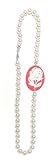 diWa Jewels Collana Girocollo Perle di Maiorca Bianco Iridescente con Cameo Floreale Rosso, Argento 925 Rodio, 50 cm