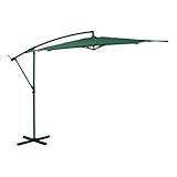 Parasol déporté carré Manoa 2,5x2,5m vert olive