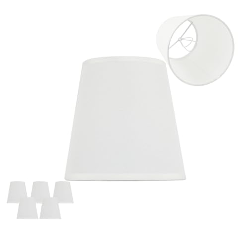 5 Pack White Linen Barrel Lamp Shades