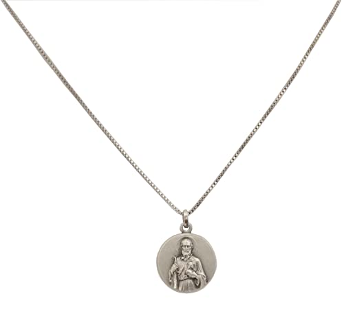 Médaille Saint Jude argent 925 avec chaîne cadeau chrétien idéal pour communion baptême