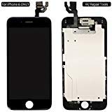 Screen Replacement For iPhone 6 Black, Fully Pre-Assembled LCD Display and Touch Screen Digitizer Replacement for A1549/A1586/A1589, Including Repair Tools
