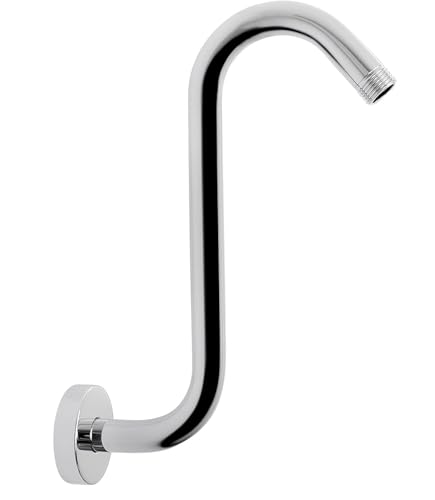 Image of 24x7 eMall High Rise Goose Neck Curve Shower Arm S-Bend To Elevate the Shower Higher, Silver Compatible With all Showers -30 cm x 17 cm