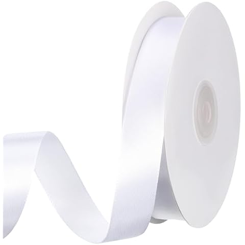 50 Meter White Satin Ribbon for Crafting Cover