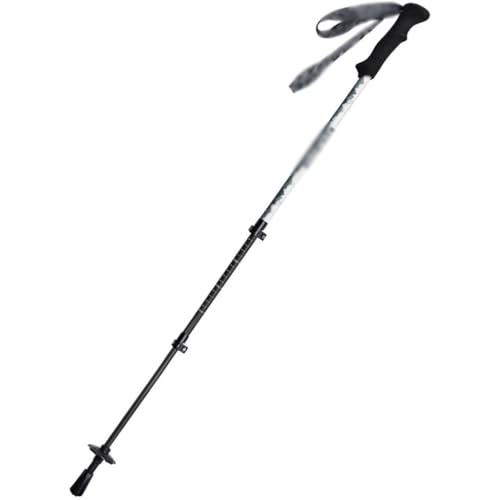 Carbon Fiber Durable Walking Stick, Aluminum Alloy Flip Lock, Non-Slip EVA Grip Trekking Stick, for Camping, Traveling(White Color)