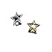 Aijiojio Grillz for Women Gold Plated Silver Grills for Your Teeth Punk Hollow Five-pointed star-shaped single Hip-hop gift (Silver)