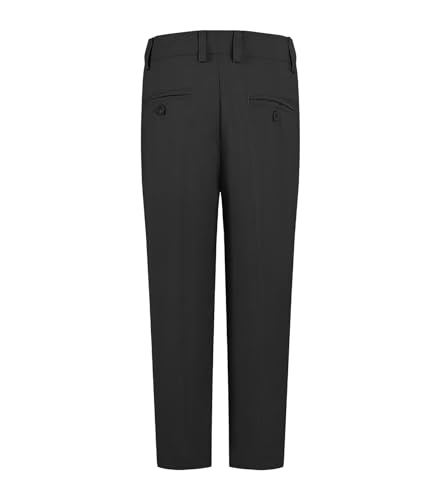 QBK Boys Flat Front Dress Pants Uniform Pants Adjustable Waistband for Toddler to Youth with Pockets2