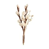 Trmbacy Reed Diffuser Stick, Handmade Sola White Rose Wood Flower Diffuser, with Rattan Sticks, for Room Fragrance & Home Decoration…