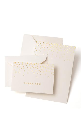 Gartner Studios Gold Foil Dots Print-at-Home Wedding Invitation Kit, Includes Response Cards, Cream White, 5” x 7” and 3.5” x 5”, Set of 50, 47027
