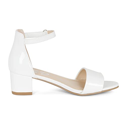 NILZA Girls/Kids/Children - Wide band Comfortable Sole with Ankle Strap Block Heel Sandals Shoes2