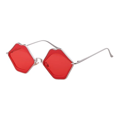 Lunettes de soleil carrées MUTYNE grand format rouge et noir tendance