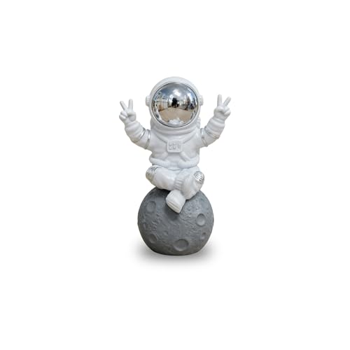 Astronaut Figurine 3-Inch Resin Spaceman Statue Desk Decor for Men Small Astronaut Decor for Office Desktop Cubicle Shelf and Bookcase