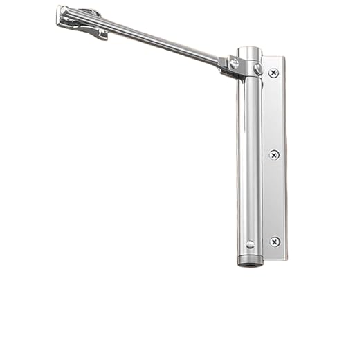 Door Closer Spring Arm with Adjustable Tension, 180 Degree Rotation, Metal Door Closing Mechanism for Left and Right Door Installation
