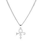 MFJFHK Prince Necklace, Love Symbol Logo Prince Memorabilia Steampunk Stainless Steel Necklace The Minimalism Artist Love Symbol Necklace