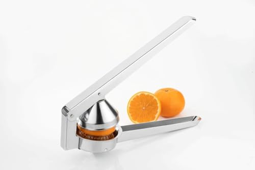 Image of Aluminium Manual Fruit Juicer Hand Press Citrus Juicer for Orange Lemon Lime | Metal Juice Extractor with Strong Handle | Heavy Duty Hand Squeezer Press Tool | Manual Kitchen Juicer for Home Use