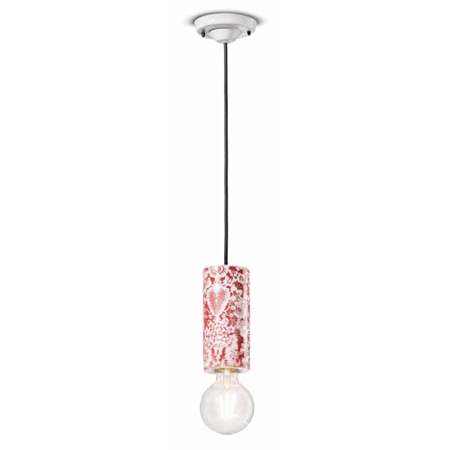 Suspension cylindre large C2501 Decò Pi l'élégance du design Ming Rouge