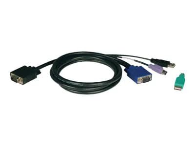 Tripp Lite Eaton P780-006 6ft USB/PS2 KVM Cable Kit for B040/B042 Switches, HD15 VGA Male, USB A & PS/2, Mouse Adapter, Molded, 1 Pack, Cloud Care Pre-Configured Bundle Eligible (50 Pack)
