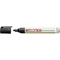 edding 21 Ecoline permanent marker - black - 1 pen - round tip 1.5-3 mm - waterproof, quick-drying, smear-proof pens - for cardboard, plastic, glass, wood, metal and fabric - refillable