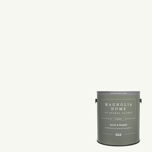 Magnolia Home by Joanna Gaines Classic Interior Wall, Ceiling, Trim Paint and Primer, Semi Gloss Finish, 1 Gallon - TRUE WHITE