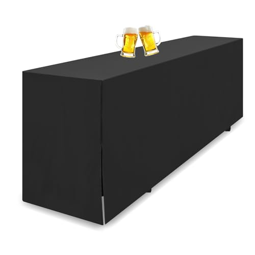 Teruntrue Biertischhusse Schwarze Biertischhusse für Bierzeltgarnitur, 220 x 50 cm, blickdichte Polyester-Biertischhusse, waschbare Tischhusse für Bankette im Freien (Schwarz) Teruntrue Biertischhusse Schwarze Biertischhusse für Bierzeltgarnitur, 220 x 50 cm, blickdichte Polyester-Biertischhusse, waschbare Tischhusse für Bankette im Freien (Schwarz)