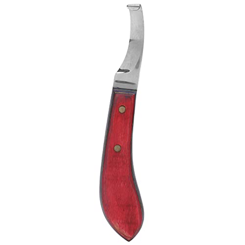 Pilipane Right Handed Curved Hoof Knife with Ergonomic Wooden Handle for Farriers, Efficient Hoof Trimming Tool