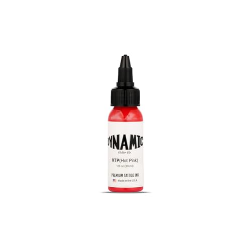Image of Dynamic Color Hot Pink Tattoo Ink, Made in USA Since 1990, 1 oz | Sterilized and lot-numbered for full traceability; established American brand trusted by artists worldwide