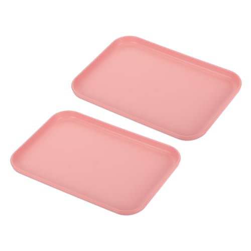 PATIKIL 2 Stücke Klein Serviertablett, 24cm x 17.5cm Kunststofftablett PP Fast Food-Tablett Wiederverwendbar Rechteckig Tabletts… – Ansicht 1