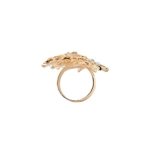 Image of SOHI Cocktail Ring for Women & Girls, Chunky Ring, Finger Ring, adjustable ring, Ladies Ring, Gold Plated Ring, aesthetic jewellery, hand ring for women