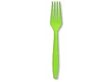 Creative Converting 24 Count Touch of Color Heavy Duty Plastic Forks, Fresh Lime