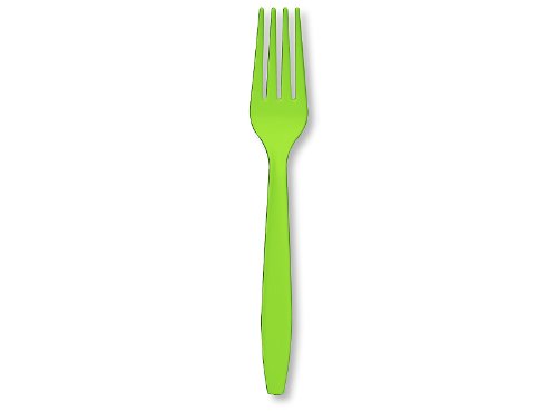 Creative Converting 24 Count Touch of Color Heavy Duty Plastic Forks, Fresh Lime