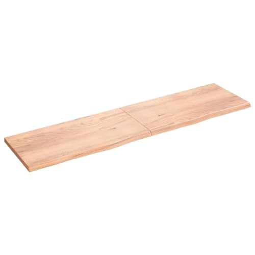 Genérico Wenjingqi EST Pared Madera Roble tratada marrón Claro 200x50x(2-4) cm, Marrón 363728