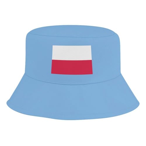 Bucket Hat for Boys and Girls, Poland Flag Pattern Lightweight,Nylon Packable Bucket Hats,Fun Outdoor Vacation