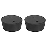uxcell 2 Pcs 2-Hole Rubber Stopper, Tapered Lab Seal Tube Stopper Plug for Test Tube Flasks Glass Containers Industry and Laboratories, 56x48x25mm Black