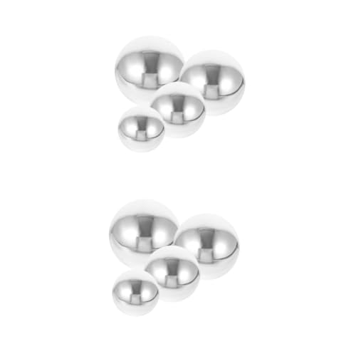 Abaodam 2sets Gazing Mirror Globe Stainless Steel Mirror Balls Decorative Balls for Bowls 4pcs*2
