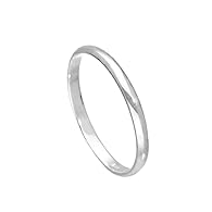 Elegant 2mm D-shaped design offers a sleek, comfortable fit for everyday wear in size R Made from 925 sterling silver, ensuring lasting shine and durability for your special moments Lightweight at just 0.9g, providing a barely-there feel without comp...