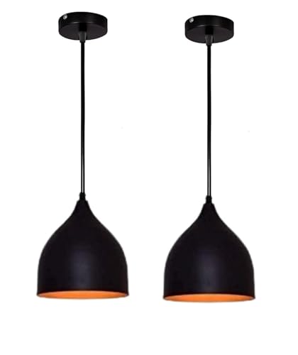 Image of Mahganya Decoration New Fancy Modern Ceiling Lamp for Living Room, Office,Bedroom Lamp with All Fixtures and Fitting Iron Black (Round Hanging)