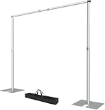 EMART Kit di Supporto per Sfondo 2,6 x 3 m Resistente con Base Argento